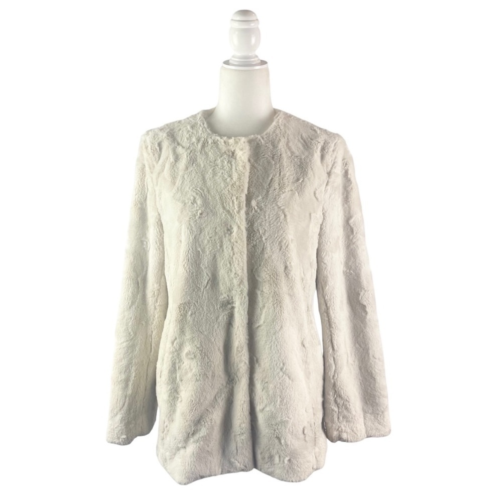 J. Crew Faux Fur Teddy Bear Coat White Size Medium - Picture 1 of 11